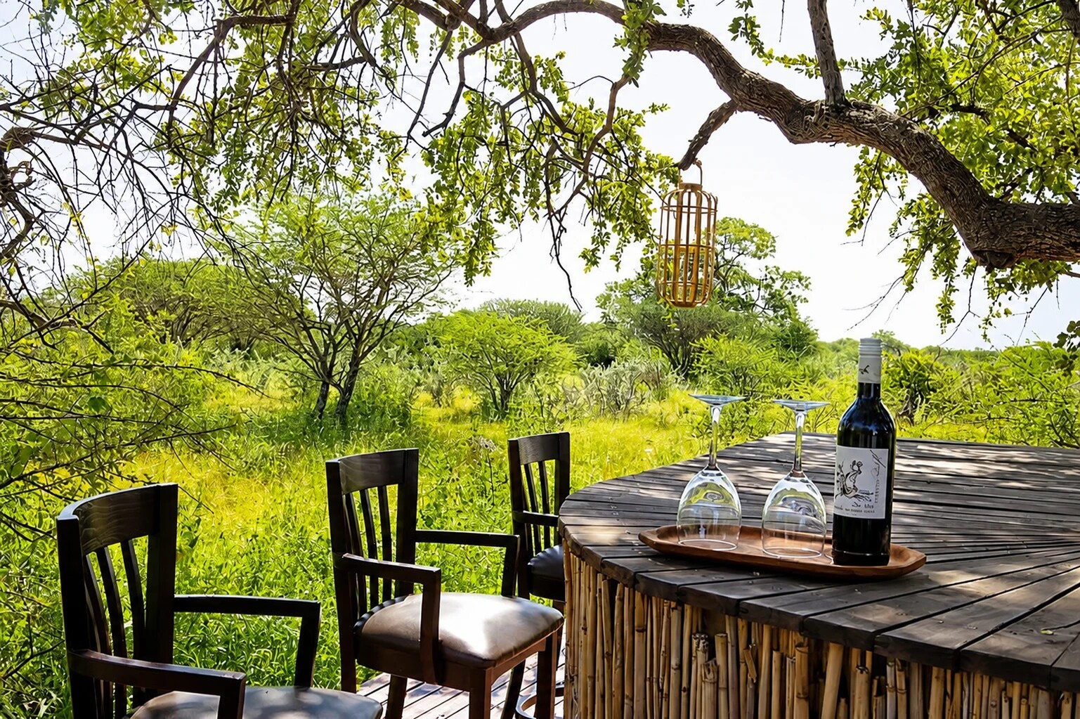 Private sundowner table at the Botswana safari camp
