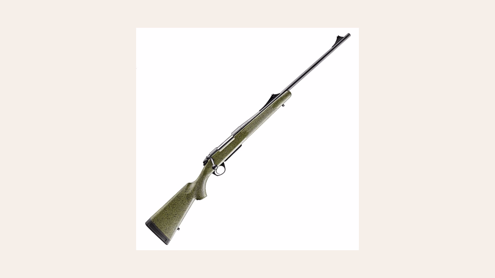 Bergara B-14 Hunter green-stock rifle in side profile