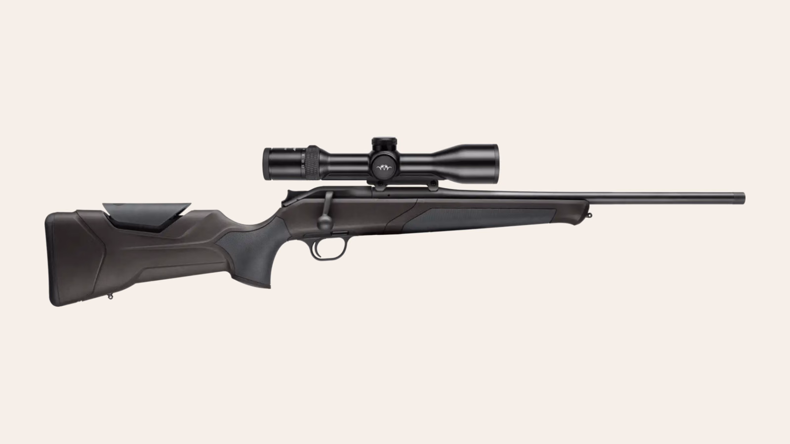 Blaser R8 Professional 2.0 hunting rifle with optic in side profile