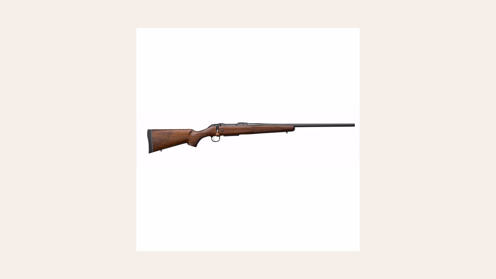 CZ 600 American walnut hunting rifle in side profile