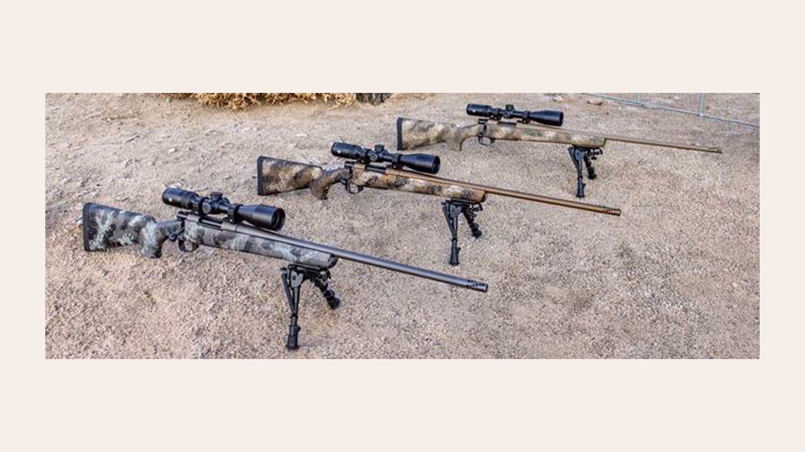 Howa M1500 Fenceline hunting rifles in three field finishes