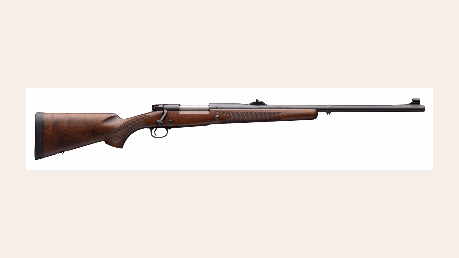 Winchester Model 70 Safari Express walnut rifle in side profile